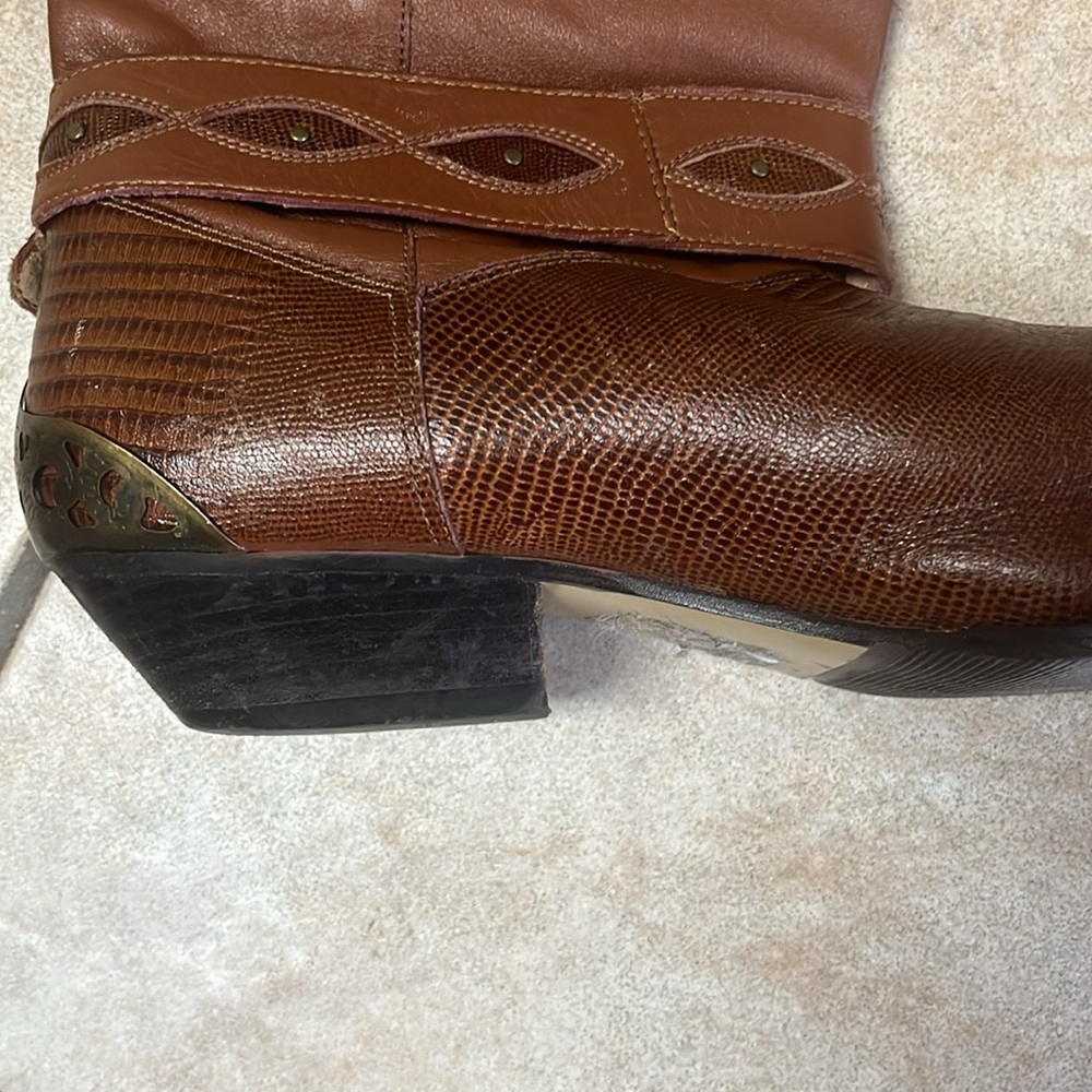 Rush Hour Vintage brown Leather Western Boots size 9B - Picture 4 of 13